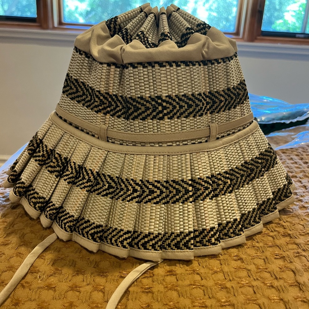 Lorna Murray Woven Stripe Bucket Hat in Beige and Black - Picture 5 of 10
